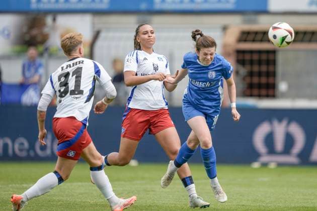 18 05 2025, Hänsch Arena, Meppen, GER, 2 Frauen Bundesliga SV Meppen vs Hamburger SV, Nina Kossen SV Meppen 10 DFL REGULATIONS PROHIBIT ANY USE OF PHOTOGRAPHS AS IMAGE SEQUENCES AND OR QUASI VIDEO Meppen Niedersachsen Germany Hänsch Arena