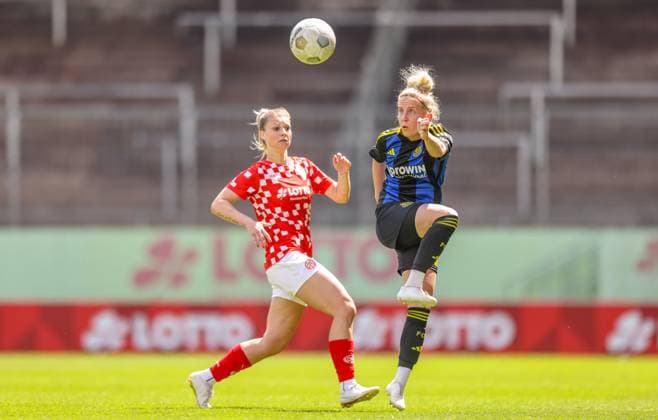 GER, Mainz, FSV Mainz 05 vs 1 FC Saarbrücken, Regionalliga, Fußball, DFB, Spielzeit 2024 2025, Bruchwegstadion, 21 Spieltag, im Bild FSV Mainz 05 vs 1 FC Saarbrücken DFB DFL REGULATIONS PROHIBIT ANY USE OF PHOTOGRAPHS AS IMAGE SEQUENCES AND OR QUASI VIDEO, 17 05 2025, Copyright: HMBxMedia HendrikxHamelau