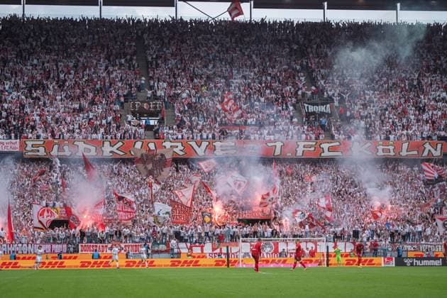 1 FC Koeln fans cheer for 1 0 by Eric Martel 1 FC Koeln, 06 1 FC Koeln vs 1 FC Kaiserslautern, Football, 2 Bundesliga, Matchday 34, Season 2024 2025, 18 05 2025 DFL REGULATES PROHIBIT ANY USE OF PHOTOGRAPHS AS IMAGE SEQUENCES AND OR QUASI VIDEO 1 FC Koeln vs 1 FC Kaiserslautern, Football, 2 Bundesliga, Matchday 34, Season 2024 2025, 18 05 2025 Koeln Copyright: xEibner-Pressefoto JustinxDerondex EP_JDU