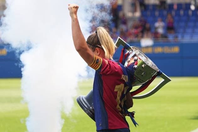 FC Barcelona, Barca Femeni v Athletic Club Femenino - Liga F Alexia Putellas celebrates at the end of the match between FC Barcelona Femeni and Athletic Club Femenino, corresponding to week 30 of the Liga F, at the Johan Cruyff Stadium in Barcelona, Spain, on May 18, 2025. Barcelona Barcelona Spain  Copyright: xUrbanandsportx originalFilename:urbanandsport-fcbarcel250518_npgbT.jpg