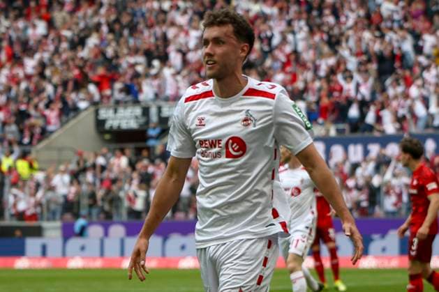 Cologne, Germany, 18 05 25 Luca Waldschmidt 1 FC Köln goal celebration, celebrates after his goal for 2 0 during the 2 Bundesliga match between 1 FC Köln vs 1 FC Kaiserslautern at RheinEnergieStadion Cologne RheinEnergieStadion North Rhine Westphalia Germany Copyright: xBrauer-Fotoagenturx xAdrianxSchlx