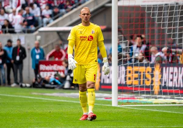 Marvin Schwaebe 1 FC Koeln, 1 18 05 2025, 1 FC Köln 1 FC Kaiserslautern Fussball, 2 Bundesliga, RheinEnergieStadion Köln DFL regulations prohibit any use of photographs as image sequences and or quasi video Copyright: HMBxMedia xMarcoxBader