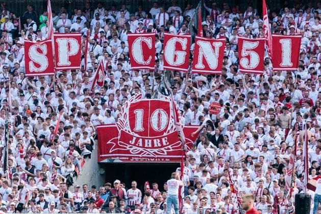 2 Fußball Bundesliga, 1 FC Köln 1 FC Kaiserslautern, 18 05 2025 Choreo 1 FC Köln Südkurve SP CGN 51 10 Jahre 2 Fußball Bundesliga, 1 FC Köln 1 FC Kaiserslautern, Köln, RheinEnergiestadion am 18 05 2025 DFL REGULATIONS PROHIBIT ANY USE OF PHOTOGRAPHS AS IMAGE SEQUENCES AND OR QUASI VIDEO Copyright: xBEAUTIFULxSPORTS Wunderlx