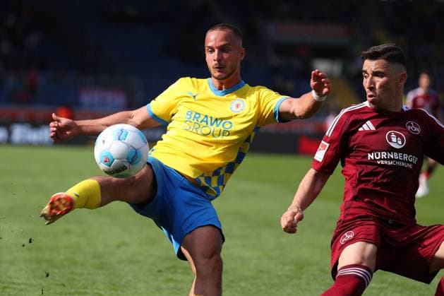 Braunschweig vs Nuremberg, 2 BL Braunschweig, 18 05 2025, FOOTBALL Eintracht Braunschweig vs 1 FC Nuremberg, 2 BL, Season 2024 25 Marvin Rittmuˆller Eintracht Braunschweig , Danilo Soares 1 FC Nuremberg Braunschweig