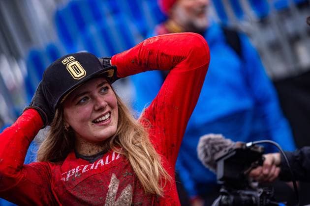 Whoop UCI MTB World Series DHI Worldcup Bielsko BiaÅa JENSEN Rosa Marie at Whoop UCI MTB World Series DHI Worldcup Bielsko BiaÅa, 18 05 2025,in , photo Sebastian Sternemann