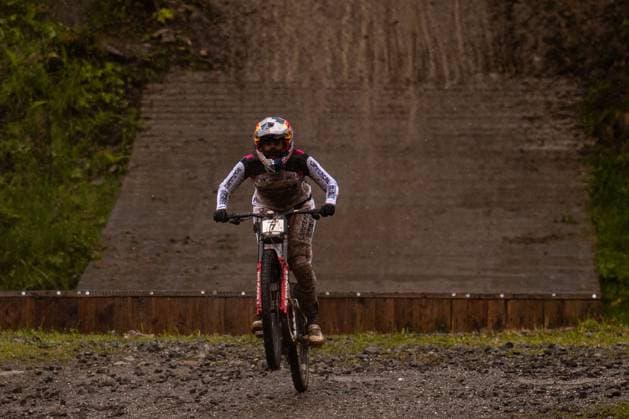 Whoop UCI MTB World Series DHI Worldcup Bielsko BiaÅa NICOLE Myriam COMMENCAL MUC OFF BY RIDING ADDICTIONat Whoop UCI MTB World Series DHI Worldcup Bielsko BiaÅa, 18 05 2025,in , photo Sebastian Sternemann