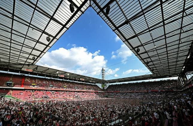 Football, Bundesliga, Germany, Men, Season 2024 2025, Matchday 34, Rhein Energie Stadion Köln, 1 FC Köln FC Kaiserslautern 4 0 The Rhein Energie Stadion after the pitch storm Cheers, joy, action
