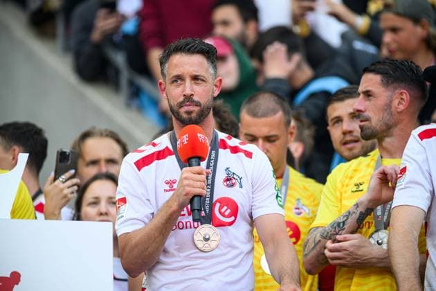 COLOGNE, GERMANY - 18 MAY, 2025: Mark Uth - The final match of 2.Bundesliga 1.FC Koeln vs 1. FC Kaiserslautern at Rhein Energie Stadion.  Copyright: xVITALIIxKLIUIEVx