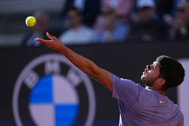 Carlos Alcaraz (ESP) during the men™s final against Jannik Sinner (ITA) of the ATP, Tennis Herren Master 1000 Internazionali BNL d™Italia tournament at Foro Italico on May 18, 2025 (Alfredo Falcone LaPresse)  Copyright: xAlfredoxFalcone LaPressex