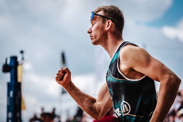 Beach volleyball men Allianz German Beach Tour 2025 Tourstop Düsseldorf 18 05 2025 Jonas Reinhardt Düsseldorf Robert Lehr Ufer Nordrhein Westfalen Germany