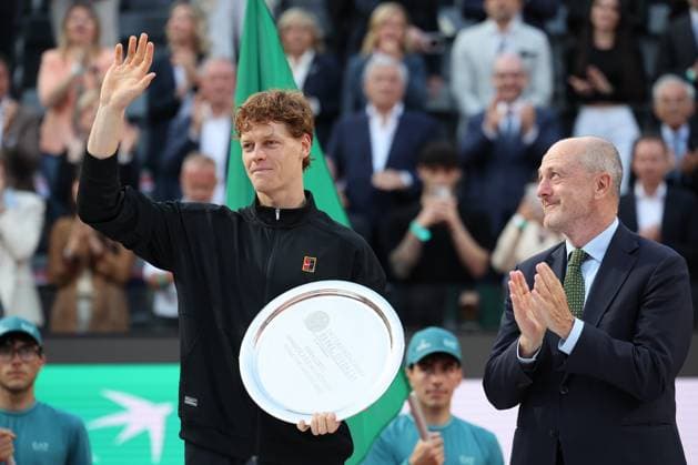 Jannik Sinner (ITA) during the men™s final against Carlos Alcaraz (ESP) of the ATP, Tennis Herren Master 1000 Internazionali BNL d™Italia tournament at Foro Italico on May 18, 2025 (Alfredo Falcone LaPresse)  Copyright: xAlfredoxFalcone LaPressex