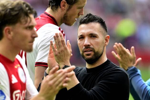 AMSTERDAM - Coach of Ajax Francesco Farioli after the Dutch Eredivisie match between Ajax Amsterdam and FC Twente at the Johan Cruijff ArenA on May 18, 2025 in Amsterdam, Netherlands. ANP OLAF CRACK Dutch Eredivisie 2024 25 xVIxANPxSportx xxANPxIVx 527923177 originalFilename: 527923177.jpg
