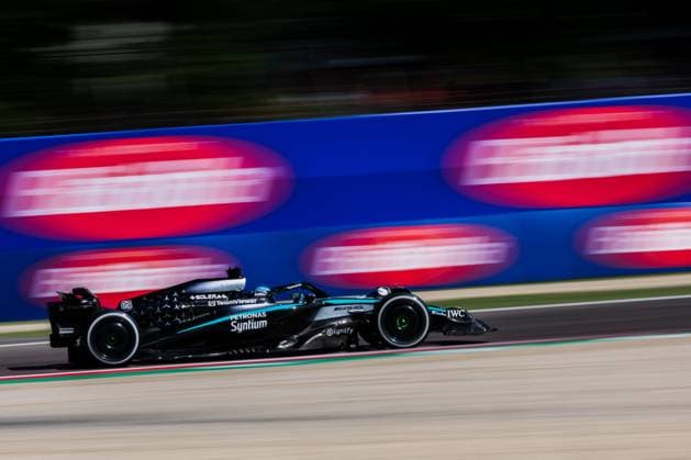 Autodromo Enzo e Dino Ferrari, Imola, Italy.18.May.2025; George Russell of Great Britain and Mercedes-AMG PETRONAS F1 Team during Formula One Emilia Romagna Grand Prix  (291004865)