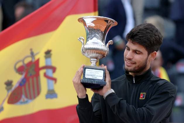 Rome, Italy: Tennis - Italian Open 2025, Jannik Sinner and Carlos Alcaraz. Award Ceremony Tennis - Italian Open 2025 - Sinner Vs Alcaraz  - ZUMAp169 0819543641st Copyright: xFelicexCalabrox