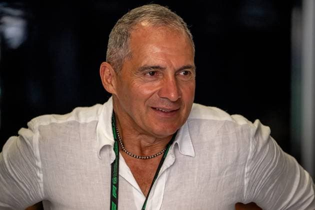 IMOLA, ITALY: Marco Antonelli, Andrea Kimi Antonelli s Father, at the 2025 Formula 1 Emilia Romagna Grand Prix at the Imola Circuit in Imola, Italy.