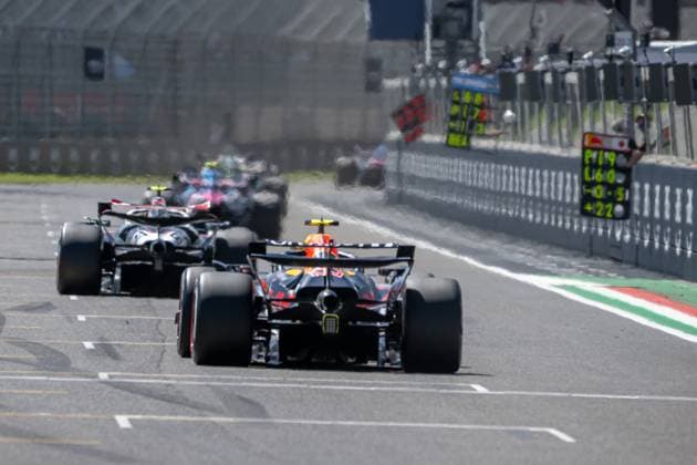 IMOLA, ITALY: Yuki Tsunoda, racing for the Red Bull Racing team during the 2025 Formula 1 Emilia Romagna Grand Prix at the Imola Circuit in Imola, Italy