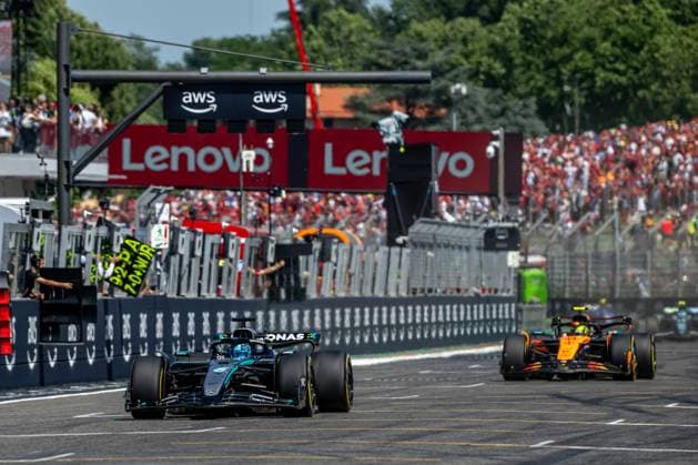 IMOLA, ITALY: George Russell, racing for the Mercedes team during the 2025 Formula 1 Emilia Romagna Grand Prix at the Imola Circuit in Imola, Italy