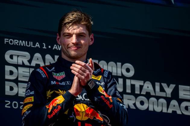 IMOLA, ITALY: Max Verstappen, racing for the Red Bull Racing team during the 2025 Formula 1 Emilia Romagna Grand Prix at the Imola Circuit in Imola, Italy