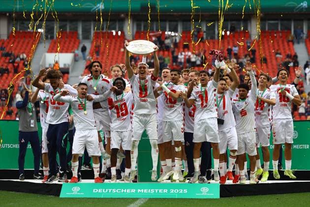 1 FC Köln U19 celebrates the German A Junior Championship Football I Juniors I U19 DFB Junior League I Season 2024 2025 I German Championship U19, Final I Bayer 04 Leverkusen U19 1 FC Köln U19 I 18 05 2025 I BayArena
