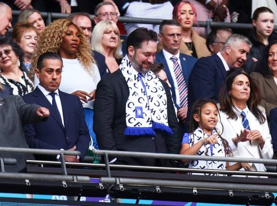 Chelsea v Manchester United, ManU Adobe Womens FA Cup Final, Wembley Stadium, Football, London, UK - 18 May 2025 Tennis Legend Serena Williams and her Husband Alexis Ohanian with daughter Olympia in the Royal Box for the Presentation of the 2025 Womens FA Cup Trophy following Chelsea™s 3-0 win over Manchester United at Wembley Stadium London Wembley Stadium London GBR, UK NEWSPAPERS OUT Copyright: xMarkxGreenwoodx