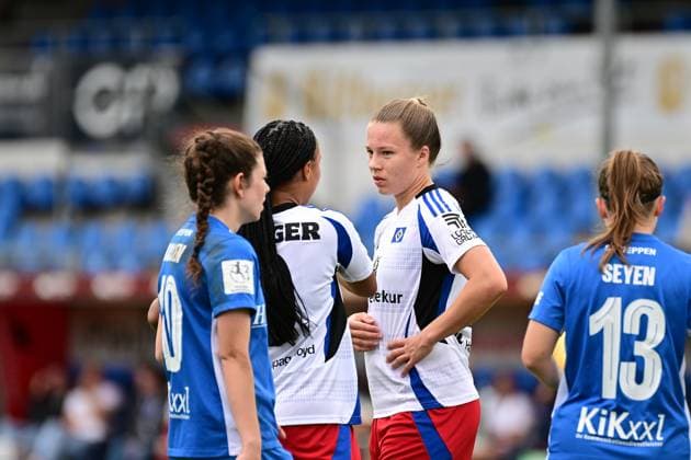 Soccer I Women I Season 2024 2025 I 2 Bundesliga I 26 Matchday I SV Meppen Hamburger SV I 18 05 2025 Melina Krüger 9, Hamburger SV Christin Meyer 16, Hamburger SV Meppen Hänsch Arena Niedersachsen Germany Copyright: xLobeca FelixxSchlikisx