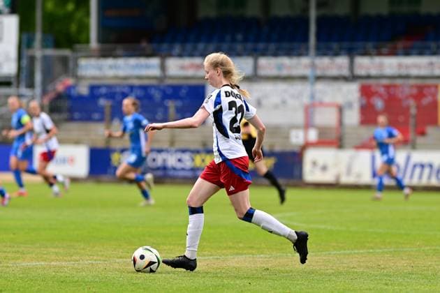 Soccer I Women I Season 2024 2025 I 2 Bundesliga I 26 Matchday I SV Meppen Hamburger SV I 18 05 2025 Jacqueline Dönges 21, Hamburger SV Meppen Hänsch Arena Niedersachsen Germany Copyright: xLobeca FelixxSchlikisx
