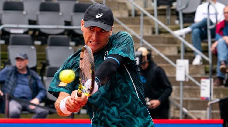 19 05 2025, ATP 500, Tennis, Men, Hamburg Open, Hamburg, Raphael Collignon Belgium Brandon Nakashima USA Raphael Collignon Belgium Hamburg Tennis Stadium Am Rothenbaum Hamburg Germany