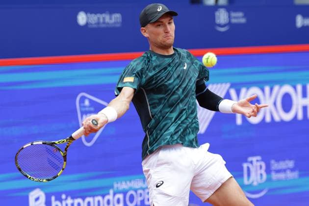 GER, Hamburg, xFSx, ATP500 Mens Tennis Tournament Bitpanda Hamburg Open 2025, Sixteenth Final 19 05 2025 Raphael Collignon BEL plays a forehand Copyright: HMBxMedia FernandoxSoares