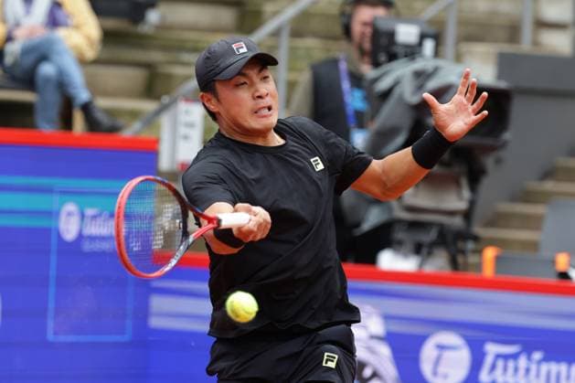 GER, Hamburg, xFSx, ATP500 Mens Tennis Tournament Bitpanda Hamburg Open 2025, Sixteenth Final 19 05 2025 Brandon Nakashima USA plays a forehand Copyright: HMBxMedia FernandoxSoares