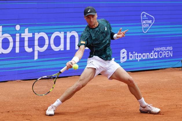 GER, Hamburg, xFSx, ATP500 Mens Tennis Tournament Bitpanda Hamburg Open 2025, Sixteenth Final 19 05 2025 Raphael Collignon BEL plays a forehand Copyright: HMBxMedia FernandoxSoares