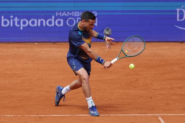 GER, Hamburg, xFSx, ATP500 Mens Tennis Tournament Bitpanda Hamburg Open 2025, Sixteenth Final 19 05 2025 Damir Dzumhup BIH plays a forehand Copyright: HMBxMedia FernandoxSoares