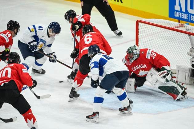 STOCKHOLM, SWEDEN 20250519 Canada s goalkeeper Marc Andre Fleury in action during the IIHF Ice Hockey World Championship group A match between Canada and Finland at Avicii Arena in Stockholm, Sweden, on May 19, 2025 STOCKHOLM SWEDEN x10080x  Copyright: xFredrikxSandberg TTx ICE HOCKEY WC CANADA-FINLAND