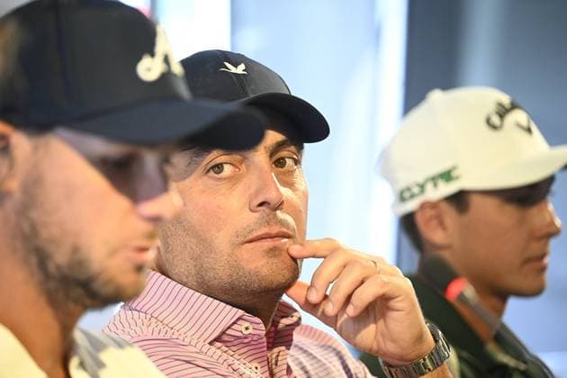 press conference, PK, Pressekonferenz Soudal Open Golf SCHILDE, BELGIUM - MAY 20 : Francesco Molinari pictured during a press conference prior to the fourth edition of the Soudal Open Golf (DP World Tour event) on May 20, 2025 in Schilde, Belgium, 20 05 2025 Schilde Belgium  Copyright: xPeterxDexVoechtx