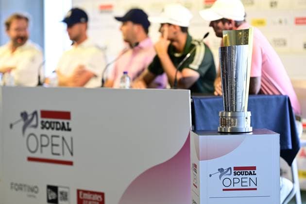 Sport Bilder des Tages press conference, PK, Pressekonferenz Soudal Open Golf SCHILDE, BELGIUM - MAY 20 : Illustration picture pictured during a press conference prior to the fourth edition of the Soudal Open Golf (DP World Tour event) on May 20, 2025 in Schilde, Belgium, 20 05 2025 Schilde Belgium  Copyright: xPeterxDexVoechtx