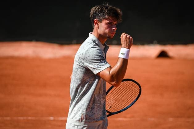May 20, 2025, Paris, France, France: Arthur GEA of France celebrates his point during the second qualifying day of Roland-Garros 2025, French Open 2025, Grand Slam tennis tournament at Roland-Garros Stadium on May 20, 2025 in Paris, France. Paris France - ZUMAm308 20250520_zsp_m308_015 Copyright: xMatthieuxMirvillex