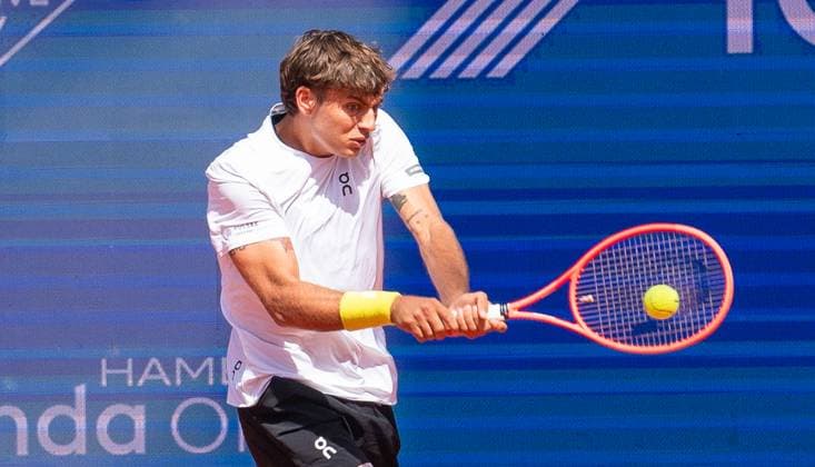 20 05 2025, ATP 500, Tennis, Men, Hamburg Open, Hamburg, 1 round, Vitaly Sachko Ukraine Flavio Cobolli Italy Flavio Cobolli Italy Hamburg Tennis Stadium Am Rothenbaum Hamburg Germany