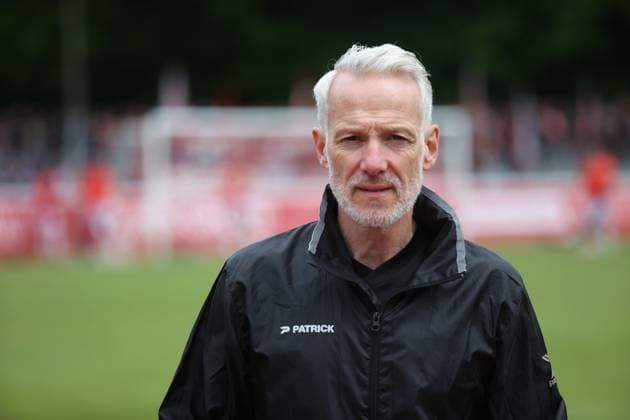 180525 Greifswald Mecklenburg Vorpommern Sport Soccer Hallescher FC Halle HFC Regionalliga Nordost 4 Liga Men Season 2024 2025 34 last matchday Greifswalder FC Hallescher FC 0 4 Mark Zimmermann Coach Hallescher FC