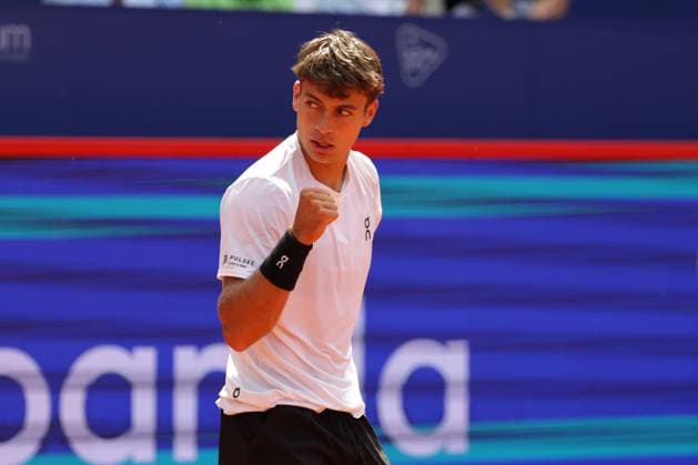 GER, Hamburg, xFSx, ATP 500 , mens tennis tournament Bitpanda Hamburg Open 2025, sixteenth final 20 05 2025 Flavio Cobolli ITA winner fist, cheer Copyright: HMBxMedia FernandoxSoares