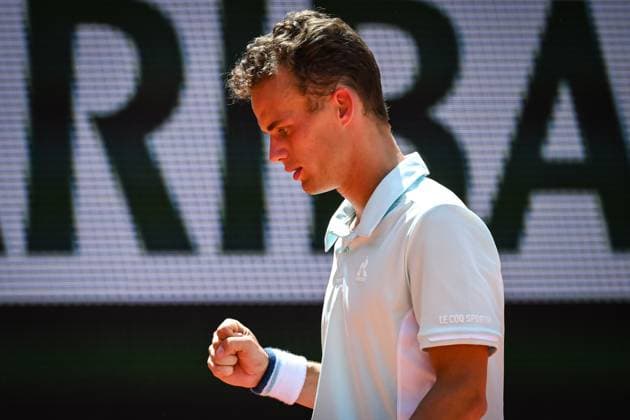 May 20, 2025, Paris, France, France: Luca VAN ASSCHE of France celebrates his point during the second qualifying day of Roland-Garros 2025, French Open 2025, Grand Slam tennis tournament at Roland-Garros Stadium on May 20, 2025 in Paris, France. Paris France - ZUMAm308 20250520_zsp_m308_042 Copyright: xMatthieuxMirvillex