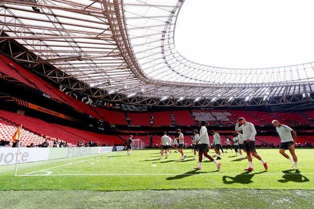Tottenham Hotspur Training Session - UEFA Europa League Final 2025 General view of San Mames Stadium during Tottenham Hotspur training session ahead of the UEFA Europa League Final 2025 between Tottenham Hotspur and Manchester United, ManU at San Mames Stadium on May 20, 2025 in Bilbao, Spain. Bilbao San Mames Stadium Italy Copyright: xGiuseppexMaffiax UEL_Final_Tottenham-MD-1_200525_BRU8881