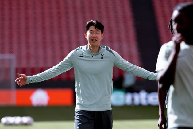 Tottenham Hotspur Training Session - UEFA Europa League Final 2025 Son Heung-Min of Tottenham Hotspur during Tottenham Hotspur training session ahead of the UEFA Europa League Final 2025 between Tottenham Hotspur and Manchester United, ManU at San Mames Stadium on May 20, 2025 in Bilbao, Spain. Bilbao San Mames Stadium Italy Copyright: xGiuseppexMaffiax UEL_Final_Tottenham-MD-1_200525_DSC0648
