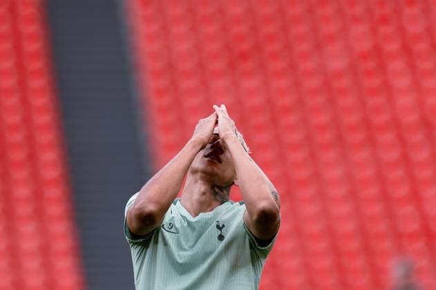 Tottenham Hotspur Training Session - UEFA Europa League Final 2025 Richarlison of Tottenham Hotspur looks dejected during Tottenham Hotspur training session ahead of the UEFA Europa League Final 2025 between Tottenham Hotspur and Manchester United, ManU at San Mames Stadium on May 20, 2025 in Bilbao, Spain. Bilbao San Mames Stadium Italy Copyright: xGiuseppexMaffiax UEL_Final_Tottenham-MD-1_200525_DSC1225