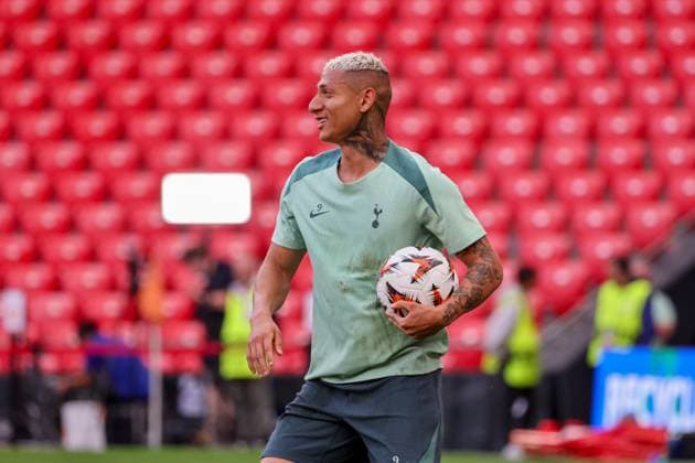 May 20, 2025, Bilbao, Catalogna, Spagna: During training the day before the Europa League Final 2024 25 on 20 05 2025 in Bilbao, between the English teams Manchester United, ManU vs Tottenham at the San MamoÂ¨s stadium.In Photo: Richarlison of FC Tottenham Hotspur Bilbao Spagna - ZUMAs236 20250520_aap_s236_030 Copyright: xFabioxSassox