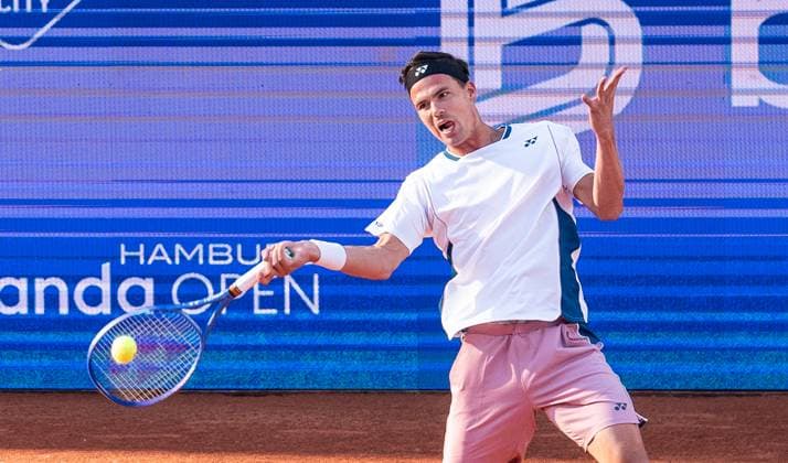 20 05 2025, ATP 500, Tennis, Men, Hamburg Open, Hamburg, 1 round, Daniel Altmaier Germany Felix Auger Aliassime Canada Daniel Altmaier Germany Hamburg Tennis Stadium Am Rothenbaum Hamburg Germany