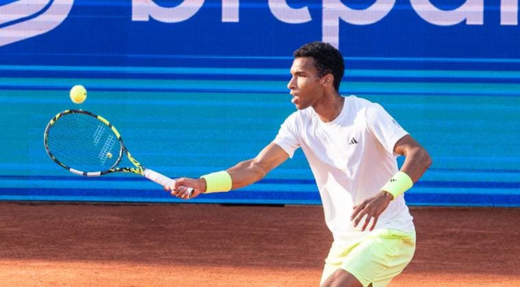20 05 2025, ATP 500, Tennis, Men, Hamburg Open, Hamburg, 1 round, Daniel Altmaier Germany Felix Auger Aliassime Canada Felix Auger Aliassime Canada Hamburg Tennis Stadium Am Rothenbaum Hamburg Germany