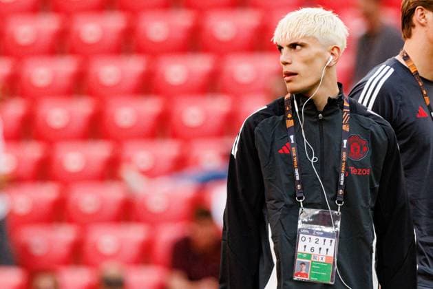 Alejandro Garnacho seen during Manchester United, ManU FC walk around before UEFA Europa League Final (Maciej Rogowski) Bilbao San Mames Spain Copyright: xMaciejxRogowskix manuwalkaround-12
