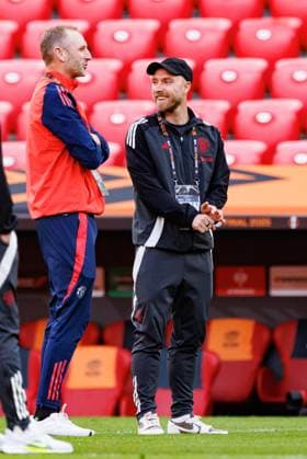 Christian Eriksen seen during Manchester United, ManU FC walk around before UEFA Europa League Final (Maciej Rogowski) Bilbao San Mames Spain Copyright: xMaciejxRogowskix manuwalkaround-31