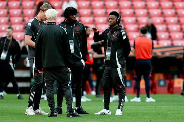 Manchester United, ManU Training Session And press conference, PK, Pressekonferenz - UEFA Europa League Final 2025 Amad Diallo of Manchester United during Manchester United training session ahead of the UEFA Europa League Final 2025 between Tottenham Hotspur and Manchester United at San Mames Stadium on May 20, 2025 in Bilbao, Spain. Bilbao San Mames Stadium Spain Copyright: xGiuseppexMaffiax UEL_Final_ManchesterUtd_MD-1_200525_DSC9436