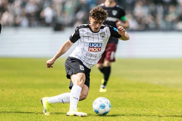 Soccer Men 2 Bundesliga 34 Matchday Season 2024 2025 SSV Ulm 1846 Football vs SC Preußen Münster 18 05 2025 18 05 2025, Football, Season 2024 2025, 2 Bundesliga, 34 Matchday, SSV Ulm 1846 Football vs SC Preußen Münster, 30 Maurice Krattenmacher SSV Ulm 1846 Football Photo Lucca Fundel DFL regulations prohibit any use of photographs as image sequences and or quasi video Ulm Donaustadion Baden Württemberg Germany