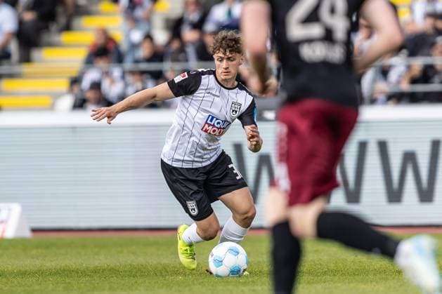 Soccer Men 2 Bundesliga 34 Matchday Season 2024 2025 SSV Ulm 1846 Football vs SC Preußen Münster 18 05 2025 18 05 2025, Football, Season 2024 2025, 2 Bundesliga, 34 Matchday, SSV Ulm 1846 Football vs SC Preußen Münster, 30 Maurice Krattenmacher SSV Ulm 1846 Football Photo Lucca Fundel DFL regulations prohibit any use of photographs as image sequences and or quasi video Ulm Donaustadion Baden Württemberg Germany